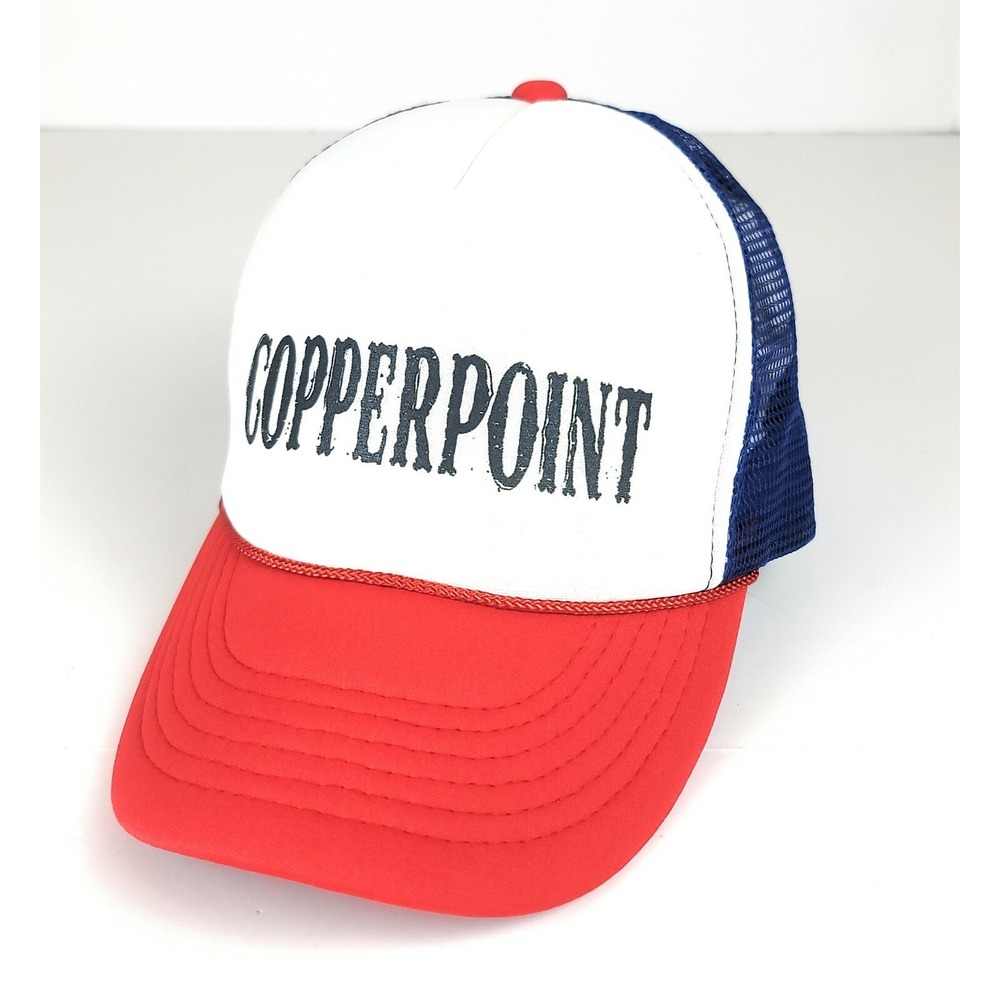 Copperpoint Snapback Trucker Foam Mesh Hat Baseball Red Blue and White